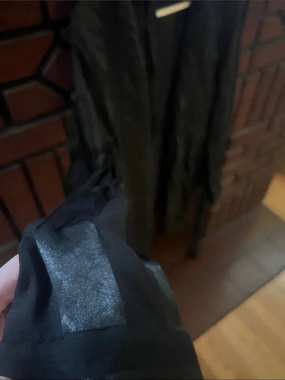 Victoria's Secret Black Satin Kimono Robe with Subtle Polka Detail - Picture 2 of 4